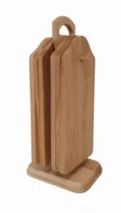 Buková doska na stojane, 6 kusov, 28 x 11 x 12 cm