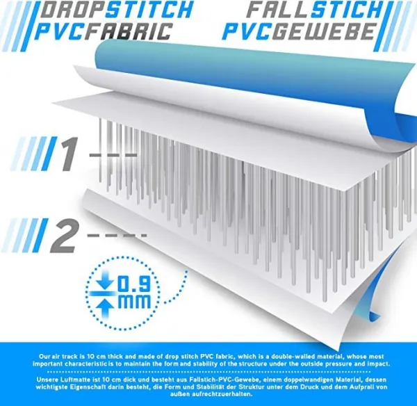 Nafukovacia gymnastická žinenka, 300 x 100 x 10 cm, modrá