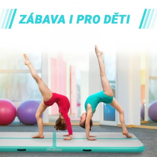 Physionics Airtrack nafukovacia žinenka, 4 m, zelená