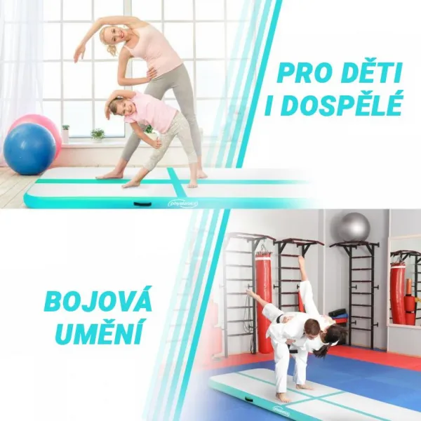Physionics Airtrack nafukovacia žinenka, 4 m, zelená