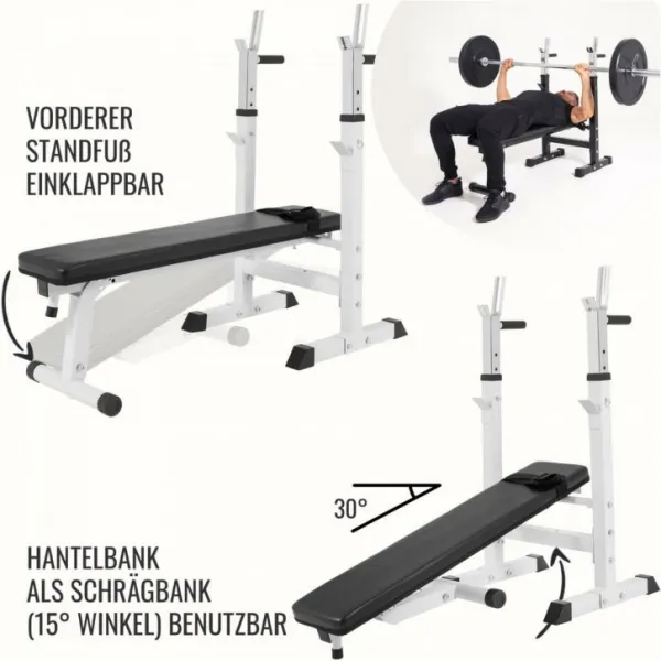 Gorilla Sports Posilňovacia lavica II + nakladací set 100 kg