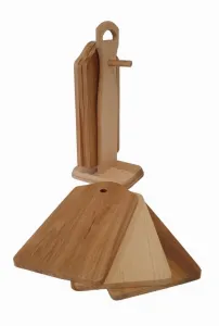 Buková doska na stojane, 6 kusov, 28 x 11 x 12 cm