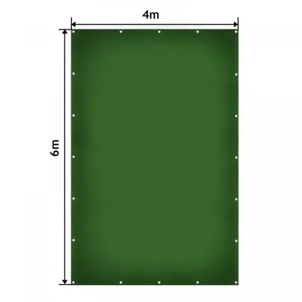 JAGO Plachta 650 g/m², hliníkové oká, zelená, 4 x 6 m