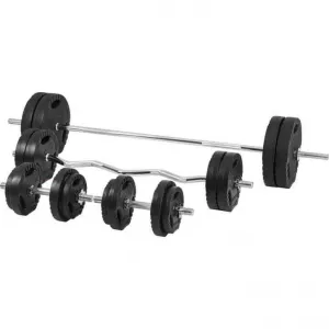 Gorilla Sports Sada tréningovej lavice + závažia, 75 kg