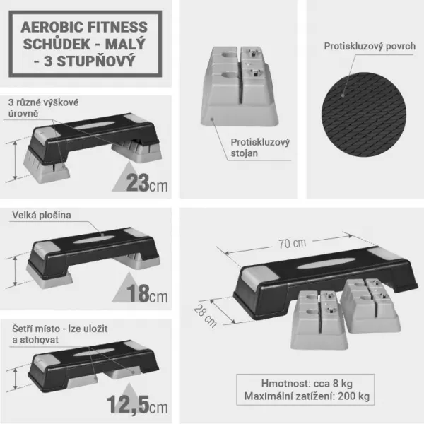 Gorilla Sports Aerobic fitness schodík - malý
