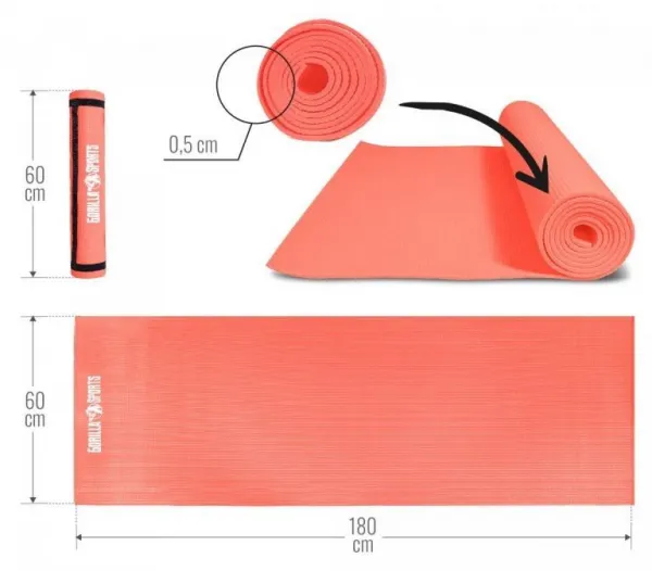 Gorilla Sports Podložka na jogu z PVC, koralová