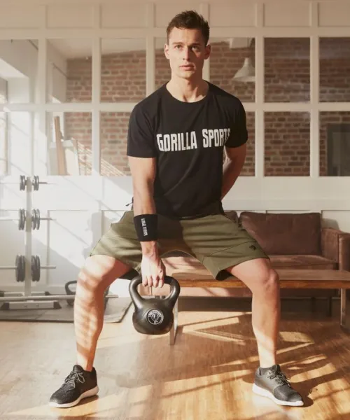 Gorilla Sports Kettlebell činka, plast, čierna, 20 kg