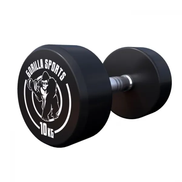 Gorilla Sports Guľaté jednoručné činky, gumové, 2 x 10 kg