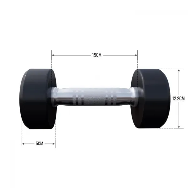 Gorilla Sports Jednoručná činka čierno/biela, 5 kg