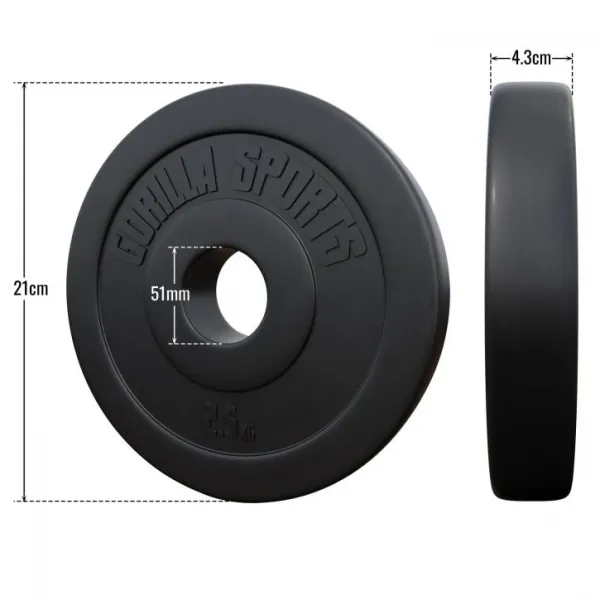 Gorilla Sports Sada záťažových dosiek 2 x 2,5 kg