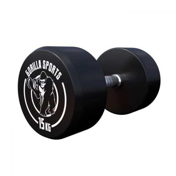 Gorilla Sports Guľaté jednoručné činky, gumové, 2 x 15 kg
