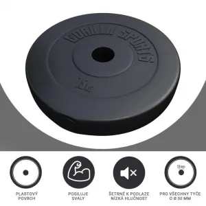 Gorilla Sports Činkový kotúč Olympia, plast, 15 kg