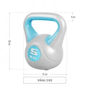 Gorilla Sports Kettlebell činka, vinylová, modrá, 5 kg