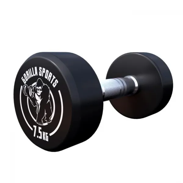 Gorilla Sports Guľaté jednoručné činky, gumové, 2 x 7,5 kg