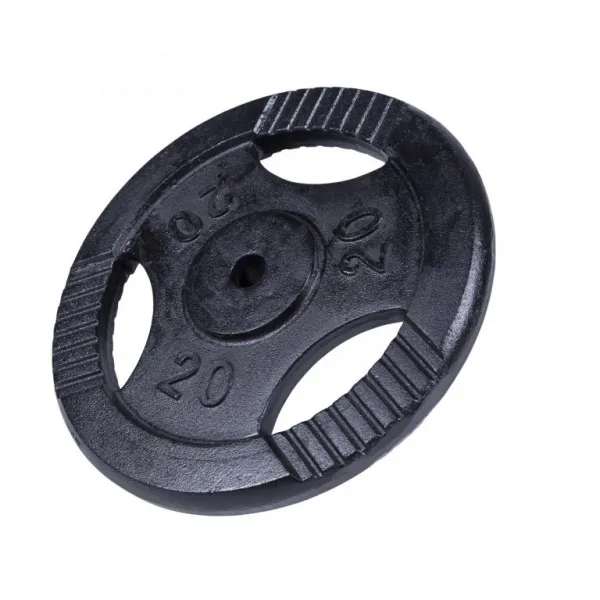 Gorilla Sports Liatinový činkový kotúč, čierny, 20 kg