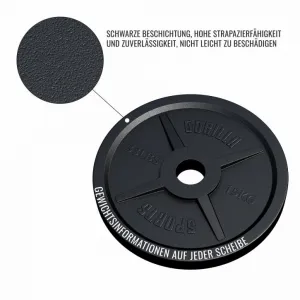 Gorilla Sports Záťažový kotúč 50/51 mm, liatina, 15 kg