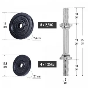 Gorilla Sports Sada liatinových činiek, 30 kg