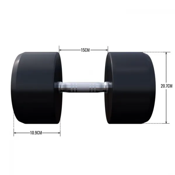 Gorilla Sports Jednoručná činka čierno/biela, 37,5 kg