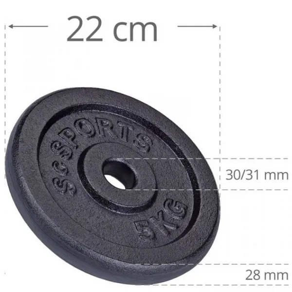 SCSports Sada liatinových kotúčov, 4 x 5 kg