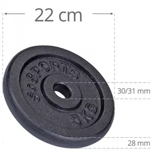 SCSports Sada liatinových kotúčov, 4 x 5 kg