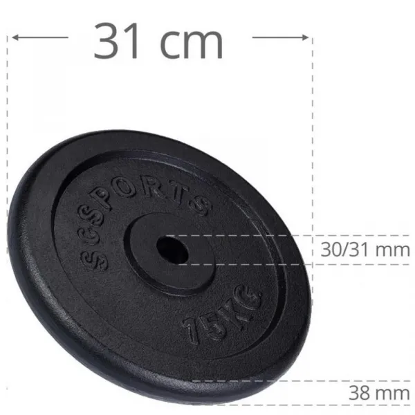SCSports Liatinové kotúče, 2 x 15 kg