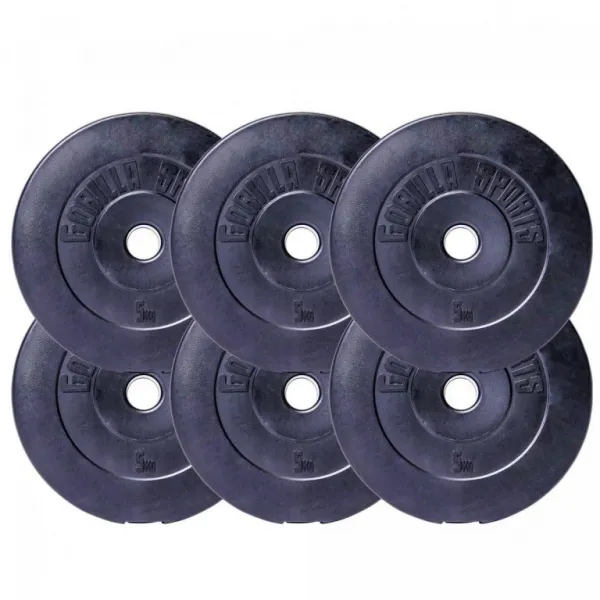 Gorilla Sports Set nakladacích tyčí + závažia, plast, 38 kg