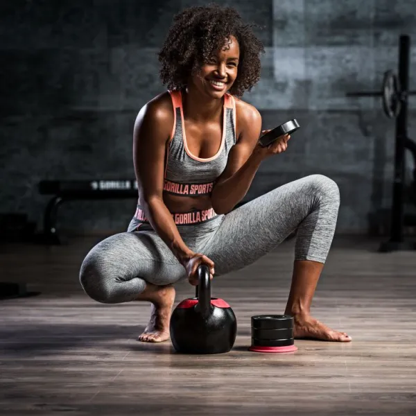 Gorilla Sports Kettlebell, nastaviteľná hmotnosť 8 - 16 kg