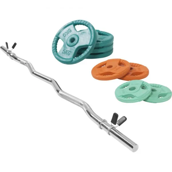Gorilla Sports Set nnakladacích tyčí + závažia, pružinové, 35 kg