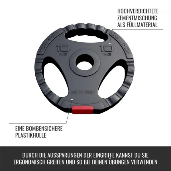 Gorilla Sports Činkový kotúč Olympia, plast, 10 kg