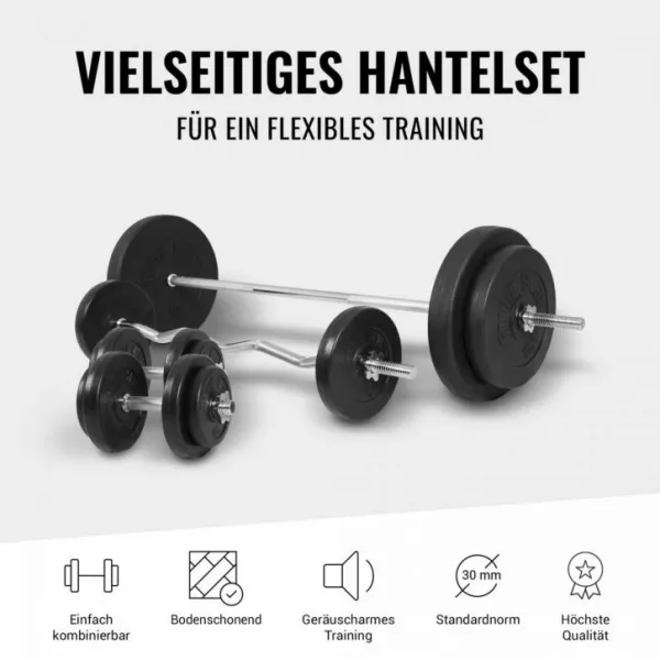 Gorilla Sports Nakladací činkový set, plastové závažie 100 kg