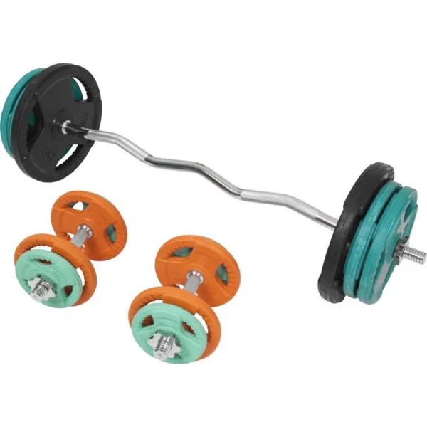 Gorilla Sports Set nakladacích tyčí + závažia, 70 kg