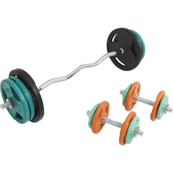 Gorilla Sports Set nakladacích tyčí + závažia, 70 kg