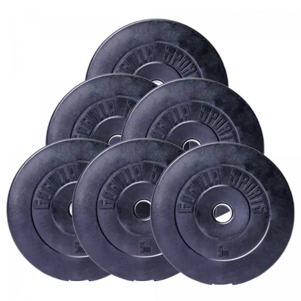 Gorilla Sports Set nakladacích tyčí + závažia, plast, 38 kg