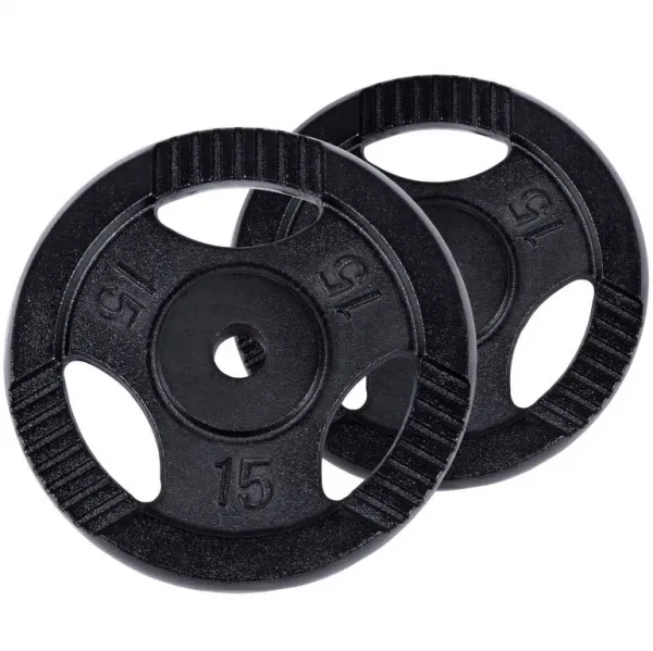 Gorilla Sports Sada liatinových záťažových kotúčov, 2 x 15 kg