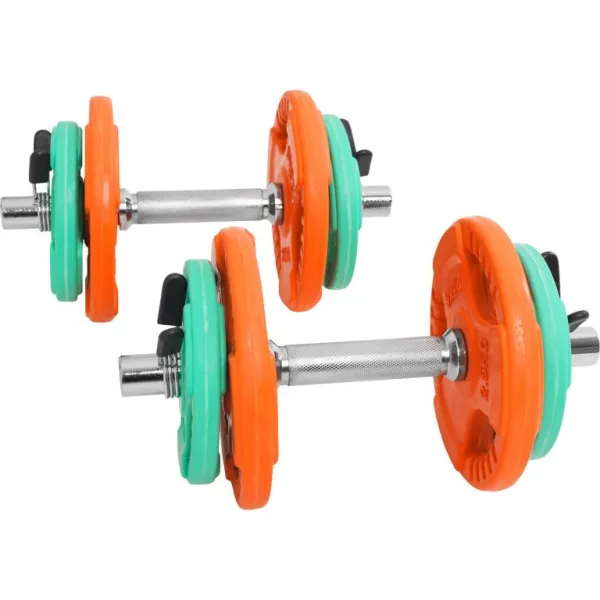 Gorilla Sports sada pogumovaných činiek, 20 kg