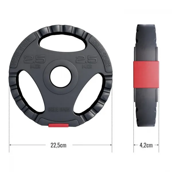 Gorilla Sports Činkový kotúč Olympia, plast, 2,5 kg