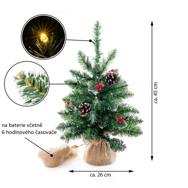 Nexos 65868 Vianočný stromček s osvetlením - 45 cm, 20 LED