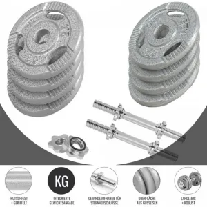 Gorilla Sports Sada činiek so závažím 30 kg, 30 mm
