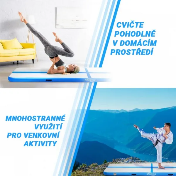 Physionics Airtrack nafukovacia žinenka, 6 m, modrá
