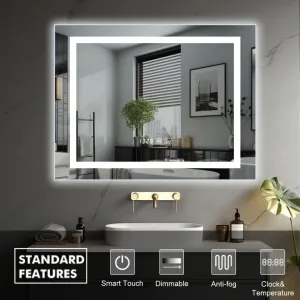 IREDA kúpeľňové zrkadlo s LED osvetlením, 90 x 70 cm