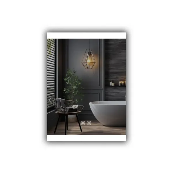 IREDA Kúpeľňové zrkadlo s LED osvetlením, 70 x 50 cm