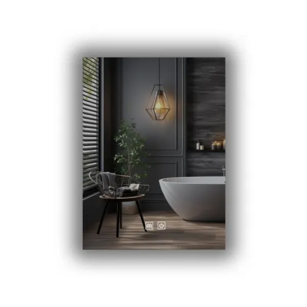 Kúpeľňové zrkadlo s LED, odmlžovaním a stmievaním 70x50 cm