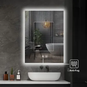Kúpeľňové zrkadlo s LED, odmlžovaním a stmievaním 70x50 cm