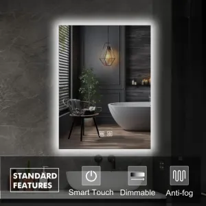 Kúpeľňové zrkadlo s LED, odmlžovaním a stmievaním 70x50 cm