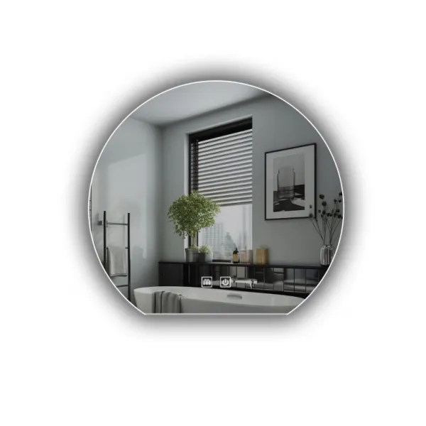 IREDA Kúpeľňové zrkadlo s LED osvetlením, okrúhle, 50 cm