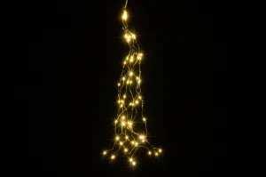 Nexos 60390 sada 2 ks svetelný dážď - 64 LED - teplá biela, 8 strieborných drôtov po 8 LED, na batérie