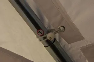 Garthen 391 Záhradný párty stan - biely s červeným lemom 3 x 4 m