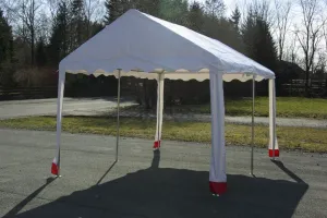 Garthen 391 Záhradný párty stan - biely s červeným lemom 3 x 4 m