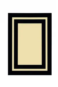 Koberec FRAME, 160 x 230 cm, krémový, čierny