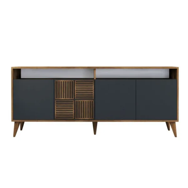 TV stolík MILAN, 180 x 78,6 x 35 cm, orech, antracit
